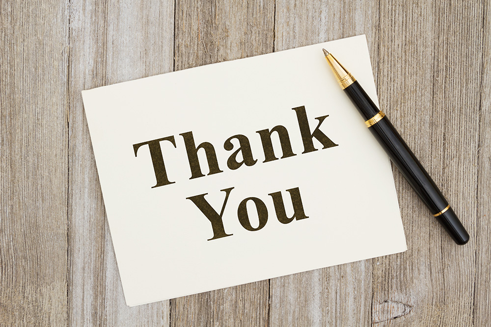 thank you note for attending presentation